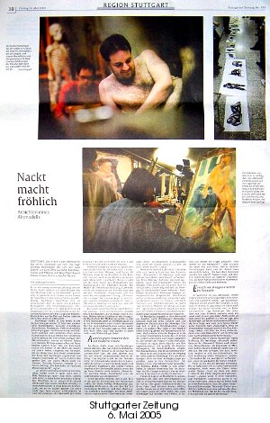 Nackt macht fröhlich - Ansichten eines Aktmodells - Stuttgarter Zeitung - 6. Mai 2005