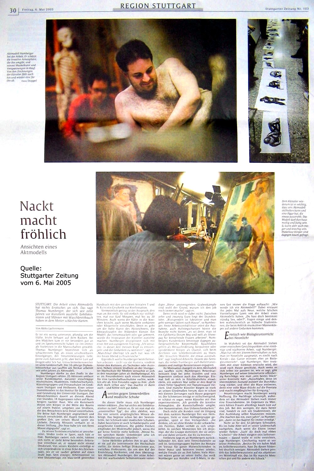 Bericht über mich in der Stuttgarter Zeitung (Foto)