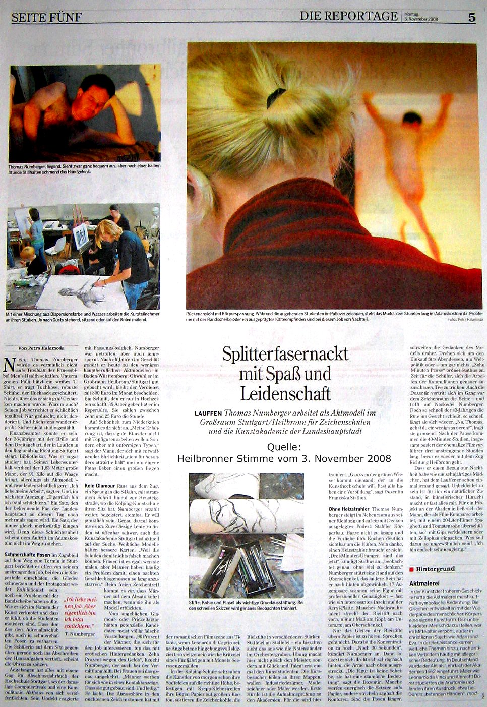 Bericht über mich in der Heilbronner Stimme (Foto)