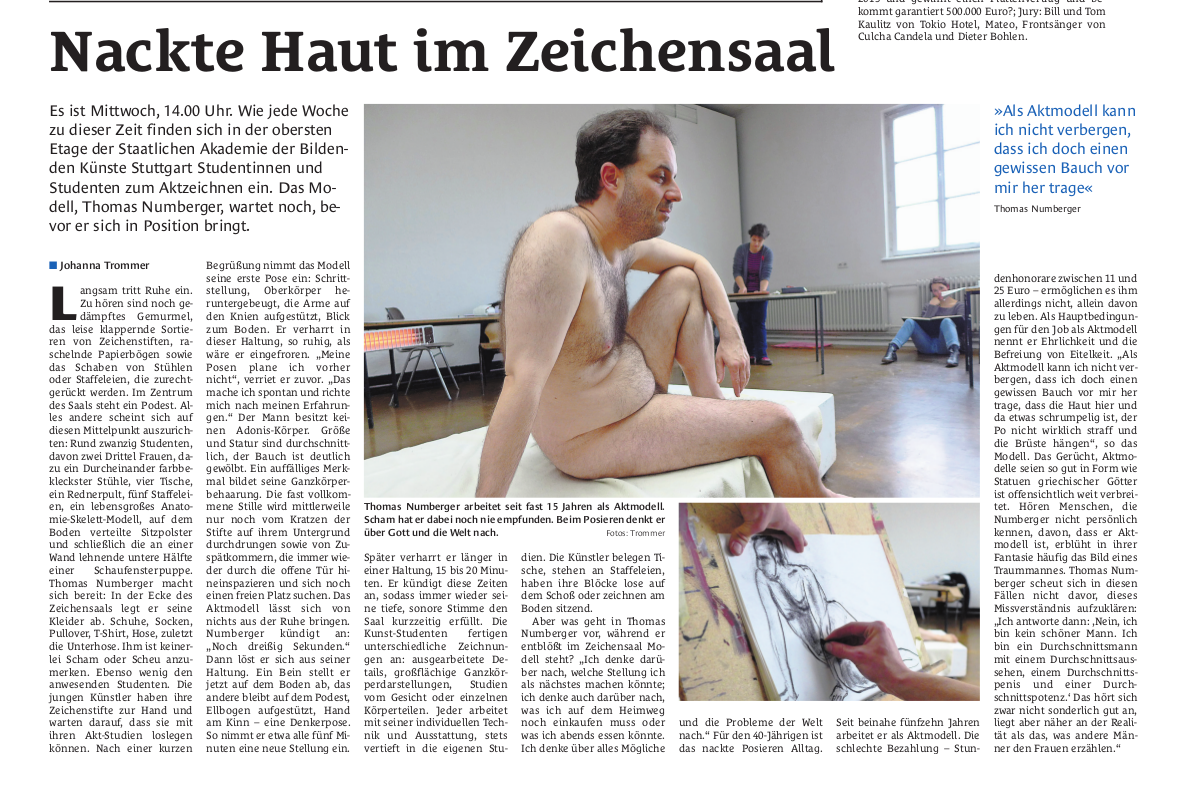 Bericht über mich im Stuttgarter Wochenende (Foto)