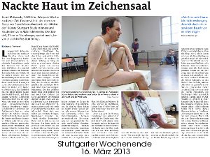 Nackte Haut im Zeichensaal - Stuttgarter Wochenende - 16. März 2013