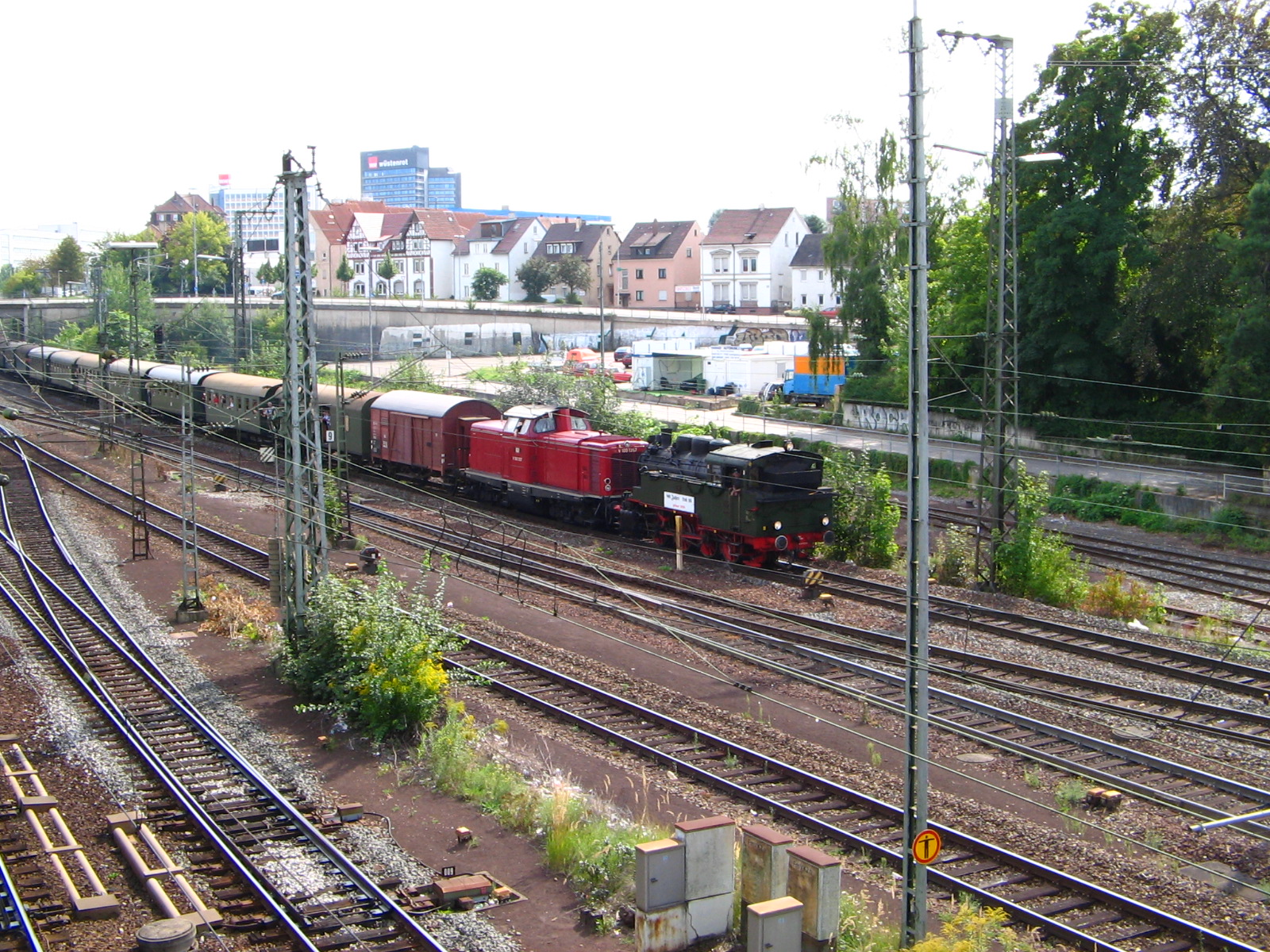 31.08.2008 - Lok 16 und V100-1357 GES e.V. - Einfahrt in Bahnhof Ludwigsburg