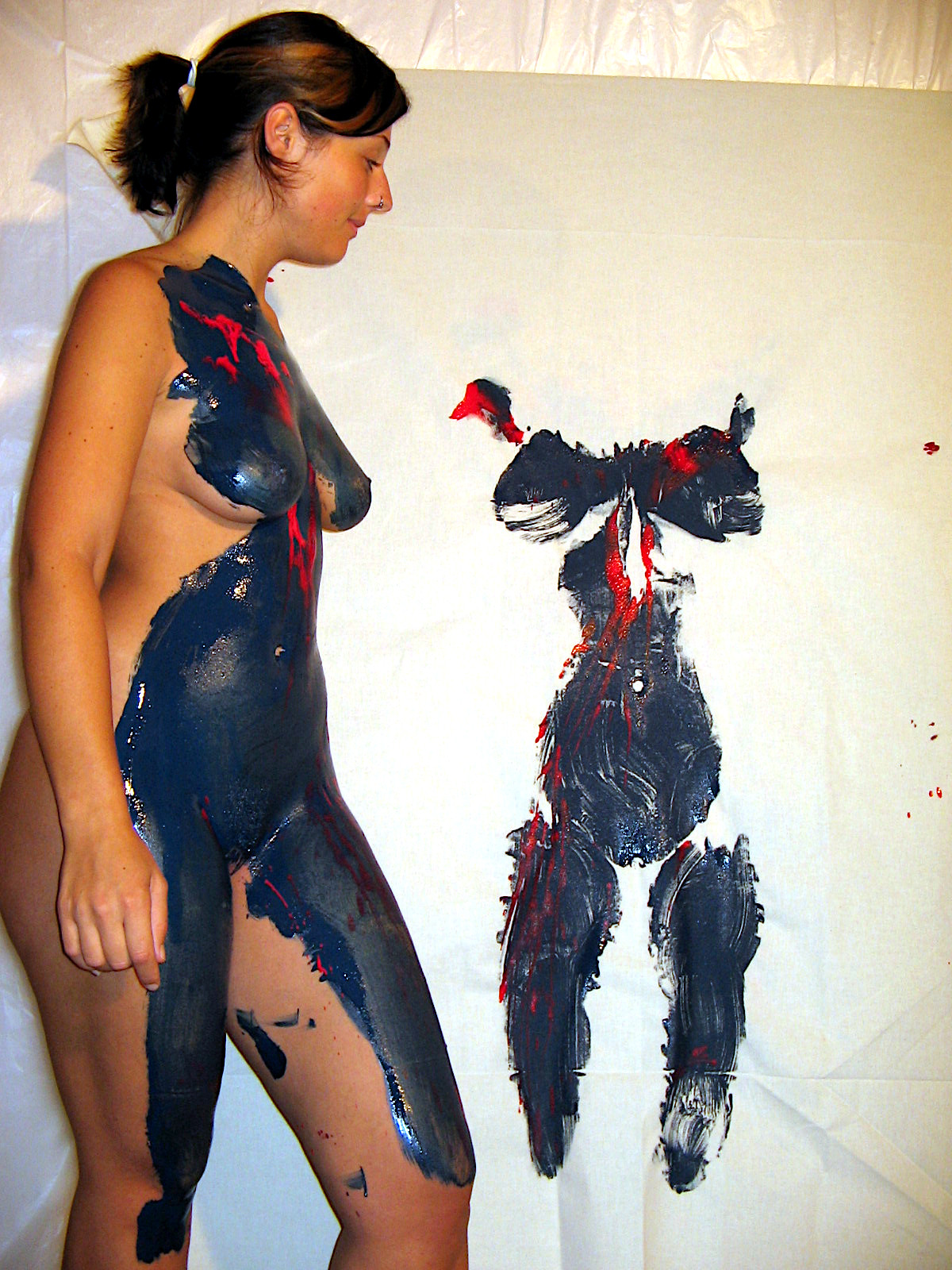 Bodyactionpainting mit Steffi (Foto)
