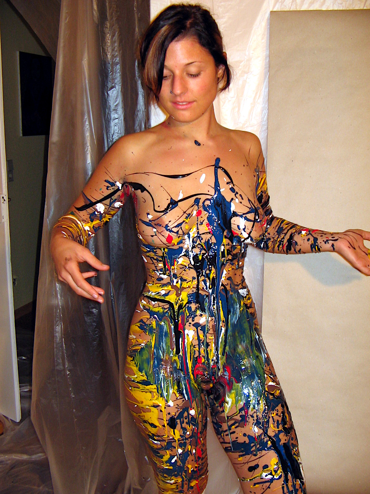 Bodyactionpainting mit Steffi (Foto)