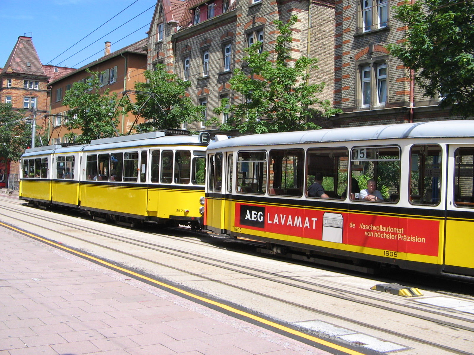 Historischer Triebwagen 917 mit Beiwagen 1605 der SSB (Foto)