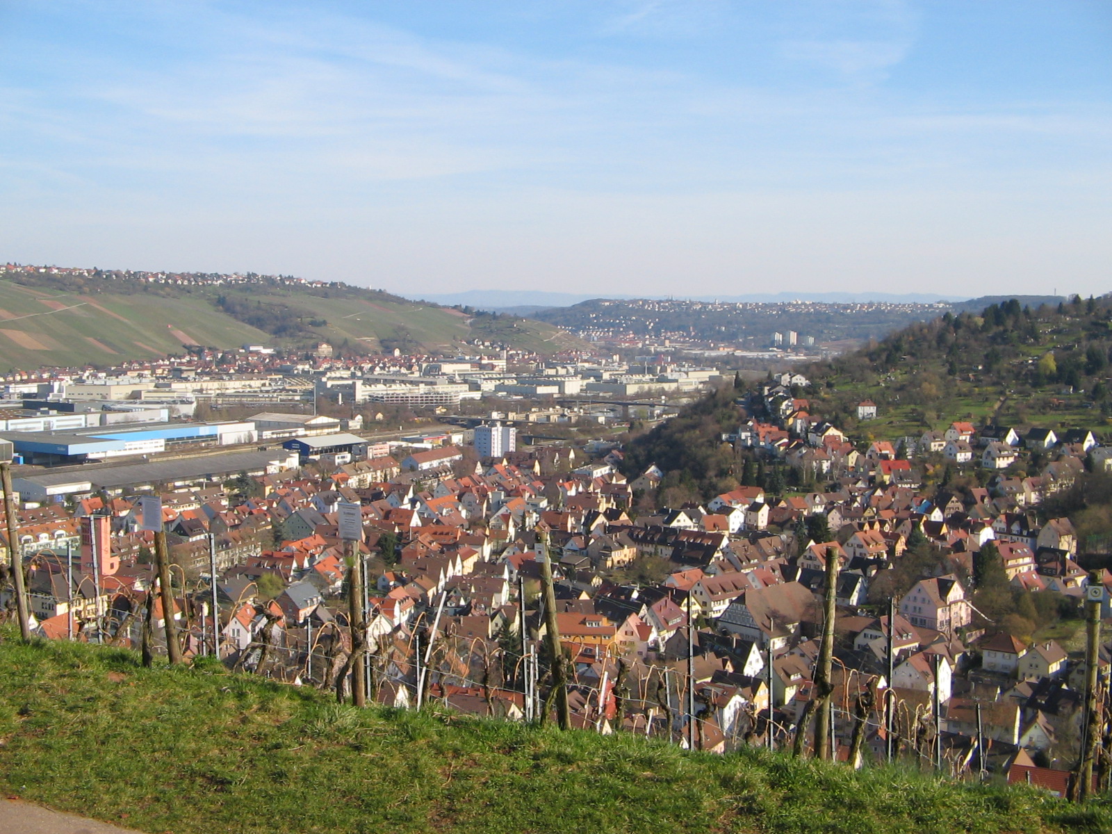 Blick vom Schützenhäusle über Stuttgart-Hedelfingen und das Neckartal (Foto)