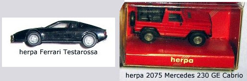 Ich verkaufe 2 Modellbahn-PKWs: herpa Ferrari Testarossa schwarz, sowie herpa 2075