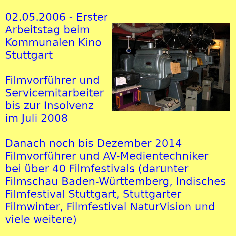 Meine Stellenbeschreibung beim Kommunalen Kino Stuttgart (Foto)