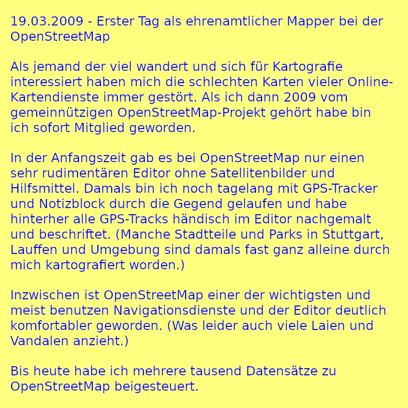 Meine Stellenbeschreibung bei der OpenStreetMap (Foto)
